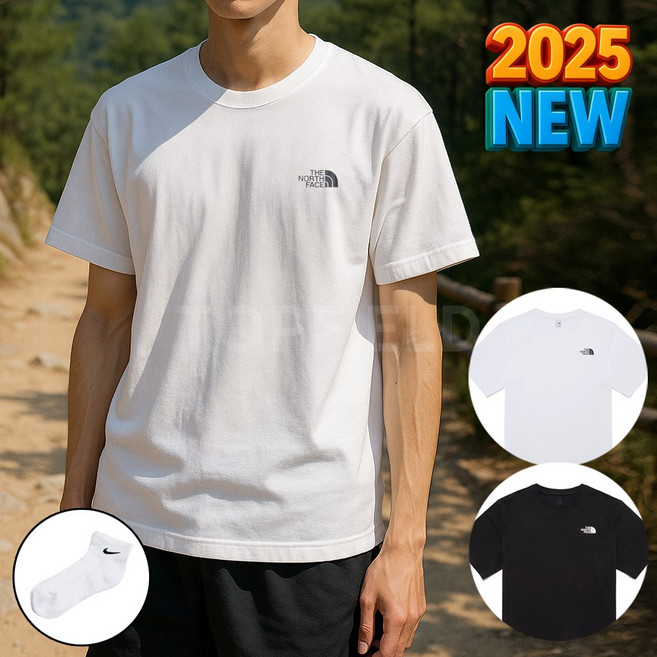 노스페이스 반팔티 남성 여성 커플 면 캠핑 등산 티셔츠 사은품양말 [국내정품 A/S 가능]