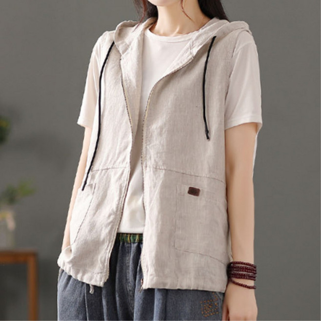 파크골프 여름조끼 후드형 60대여성 데일리룩아이템