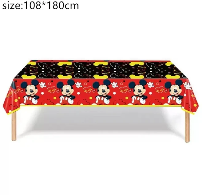 쿠쿠스토어 1개 만화 미키 마우스 테마 일회 테이블보 장식 어린이 남아 생일 파티 품, 10 As Picture