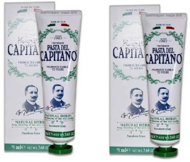 카피타노 치약 오리지널 레시피 내추럴 허브 그린, 75ml, 2개 - 쿠팡