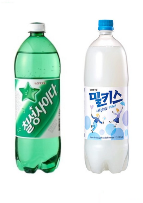 칠성 사이다 1개 + 밀키스 1개, 1.5L, 3세트
