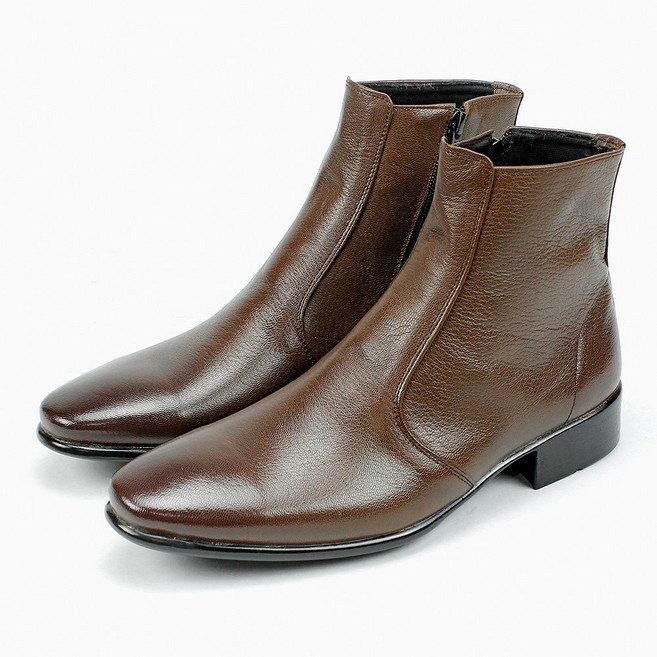 [콘스콜라] 염소가죽 남자 부츠 구두 앵클 정장 반부츠 신사화 겨울 수제화 소가죽 발편한 방한화 털 내피 보온