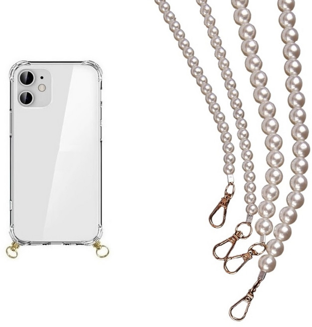 갤럭시S26 케이스 SM-S942N (S26용) 투명 (방탄) (골드링) + (올진주롱) 목걸이 목줄 실리콘 범퍼 젤리