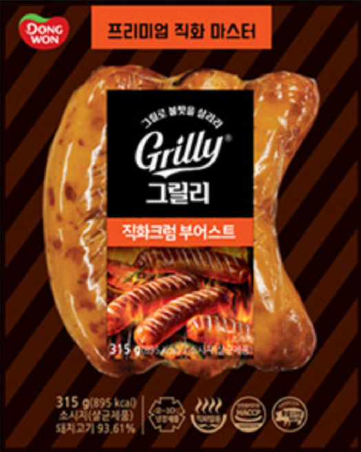 [냉장] 동원 그릴리 크럼부어스트 315g, 3개