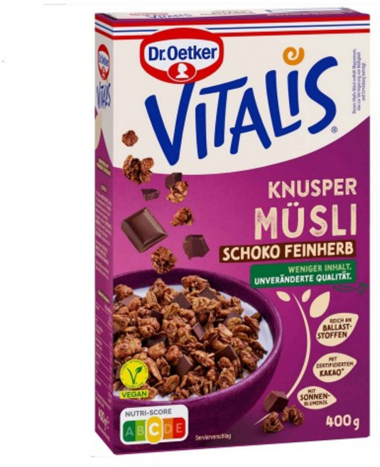 비탈리스 크누스퍼 뮤즐리 초코 페인허브 400g, 1개