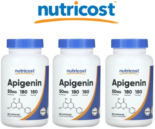 뉴트리코스트 아피제닌 50mg 180캡슐 3개 아피게닌 Nutricost Apigenin, 180정 - 쿠팡