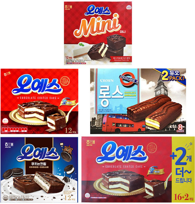 크라운 롱스 176g/오예스 360g /쿠키앤크림 360g/오예스 mini 192g/오예스 16+2 5종 골라담기, 03_오예스 쿠키앤크림 360g, 1개