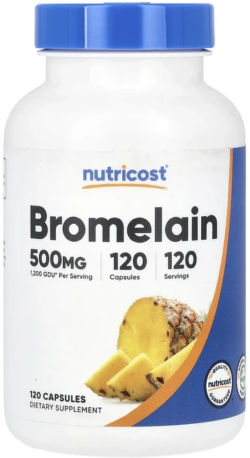 Nutricost 브로멜라인 500mg 캡슐 120정, 1개 - 쿠팡