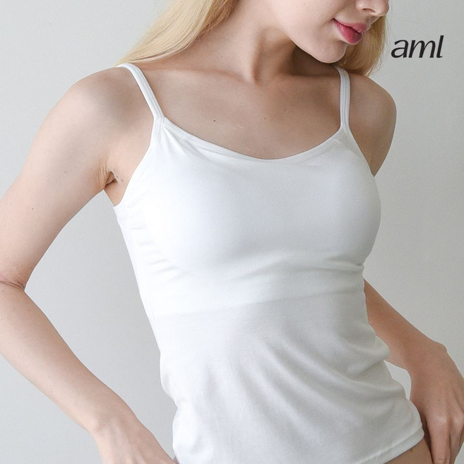 에이엠엘 모달 캡내장 브라탑 끈조절 여자 캡나시 일체형 캐미솔