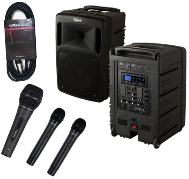 KANALS 행사용 이동식앰프 핸드2개 BK-1050N 유선MIC