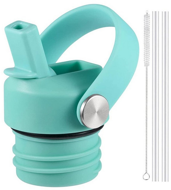 RRegeny Hydro Flask 표준 입구용 빨대 뚜껑 빨대가 있는 하이드로플라스크 입구 54.9 (21 24 온스) 스포츠 플렉스 캡 물병 액세서리 교체용 뚜껑 상단., 민트