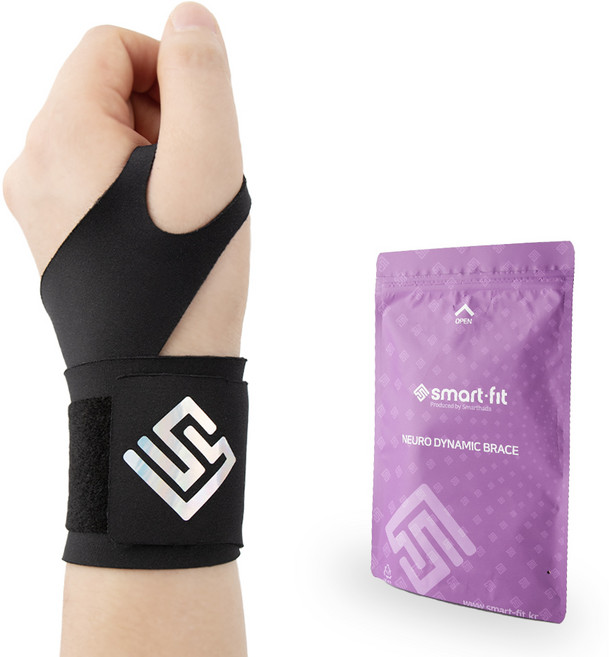 스마트핏 네오 손목보호대, 고리형_블랙, 1개