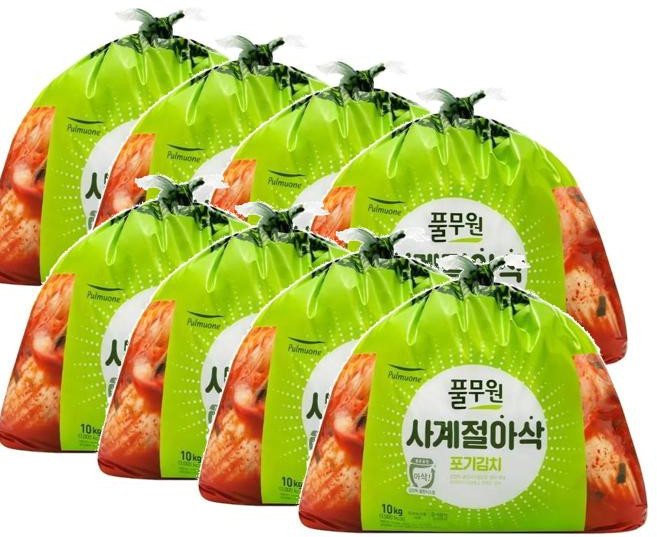 풀무원 사계절 아삭 포기김치, 8개, 10kg