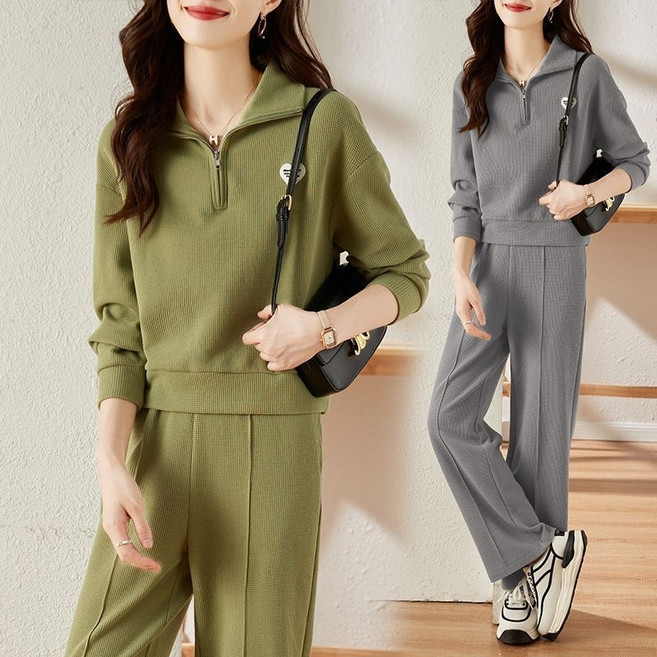 ORZQU 여성 가을 디자인감 고급 트레이닝세트 패션 캐주얼 상하세트