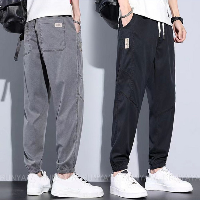 밴딩 스판 청바지 조거 바지 캐주얼 얇은 봄 여름 시원한 남성 데님 팬츠 빅사이즈 남자 밴딩 청바지 D99U