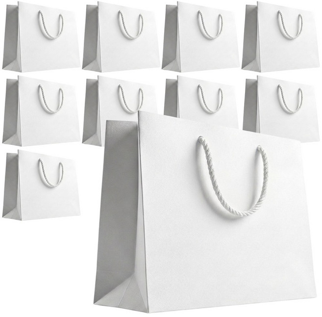 루메이크 튼튼한 편집샵 선물 답례품 쇼핑백 종이백, 10개, 화이트