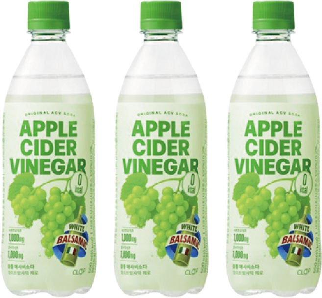 클룹 애사비소다 화이트발사믹 제로 탄산음료, 500ml, 24개