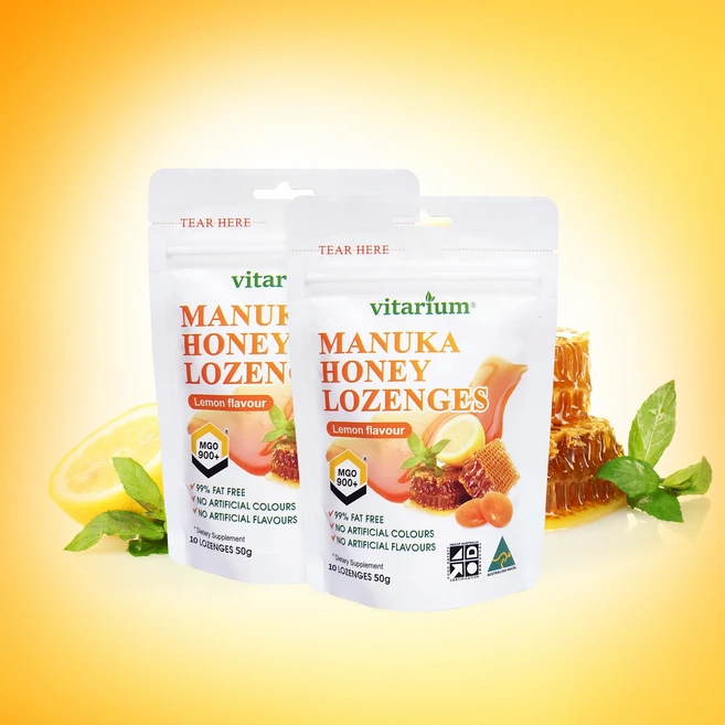 비타리움 호주 마누카꿀 로젠지 캔디 MGO900 마누카허니 꿀 목캔디, 50g, 2개 - 쿠팡