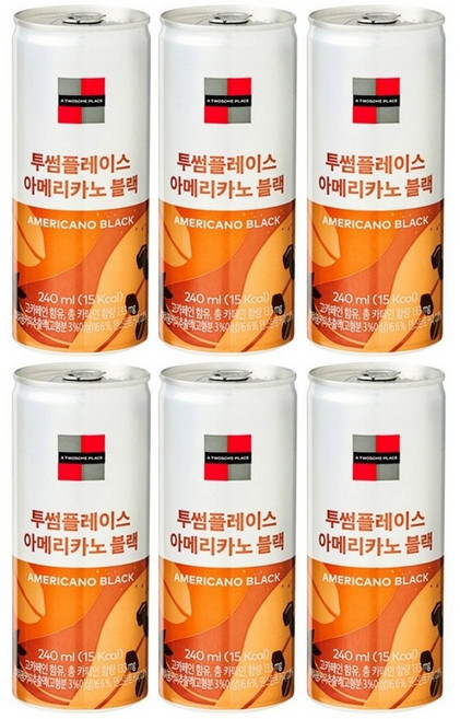 투썸플레이스 아메리카노 블랙 커피음료, 6개, 240ml
