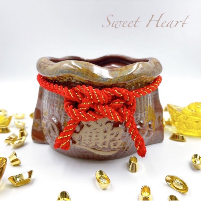Sweet Heart 鶯歌陶瓷錢袋聚寶盆, 單購 圖示錢袋盆一入(款一)