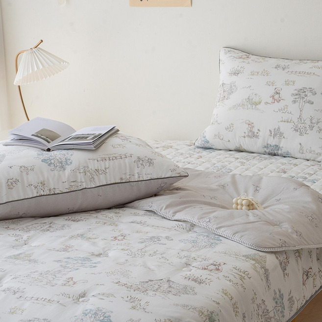 간절기이불 모달이불 차렵이불 사계절 봄 알러지케어 이불 침구 침대패드 세트 베이직콜라겐 더자샵