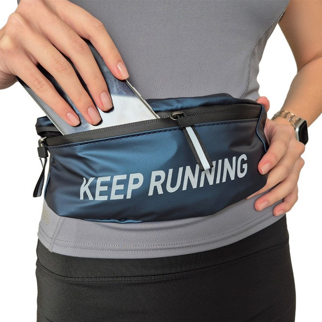 투바이젠 KEEP 러닝 힙색 벨트 허리 가방, 1개, 네이비