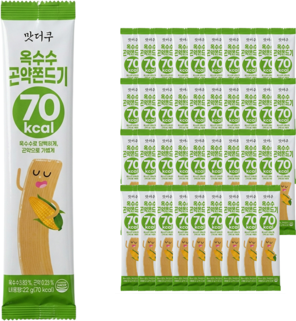 맛더쿠 옥수수 곤약쫀드기 70kcal, 40개, 22g
