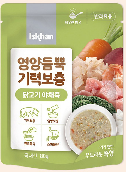 이즈칸 캣 영양듬뿍 기력보충 닭고기 야채죽 80g, 닭고기야채죽, 1개
