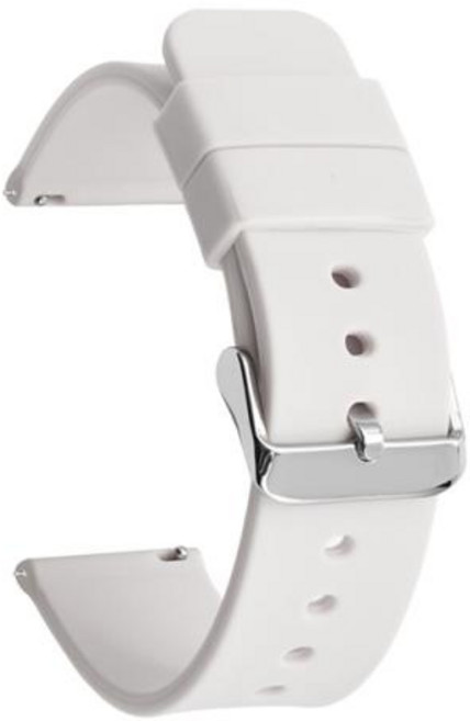 퀵릴리즈 소프트 실리콘 시계 밴드 범용 고무 방수 팔찌 교체 14mm 16mm 18mm 19mm 20mm 21mm 22mm 24mm, 6)white Silver, 1개