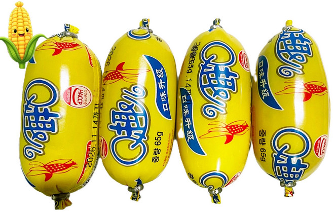가리봉상회 큐큐창 QQ소세지 중국소세지 향창 (옥수수 맛)-국내생산, 4개, 65g