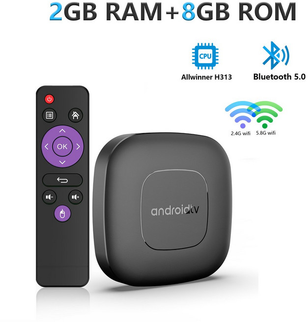 안드로이드 14 음성 시어터 박스 T1 제어 MORTAL HDR WIFI6 빠른 넷플릭스 ALLWINNER 블루투스 H313 유튜브 스마트 스트리밍 4K TV, T1 2G8G IR te, 1개