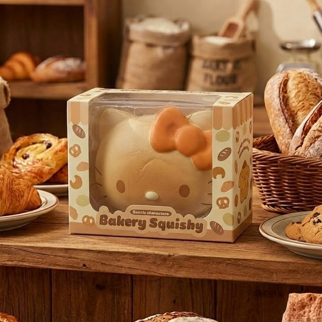 노릇노릇 잘 구워진 베이커리 모양 스퀴시, 1개, 헬로키티