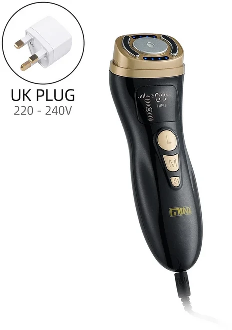 미니 HIFU 초음파 RF EMS HIFU 얼굴 리프팅 피부 강화 장치 얼굴 턱 목 눈 주름 방지 마사지 가정용, 06 UK PLUG (220-240V)