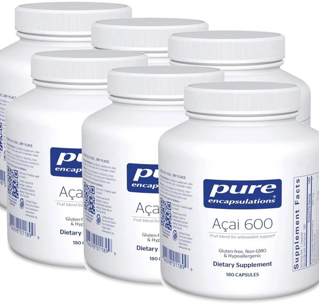 퓨어인캡슐레이션 아사이 600 블루베리 석류 크랜베리 함유 캡슐 Pure Encapsulations Acai 600, 6개, 180정 - 쿠팡