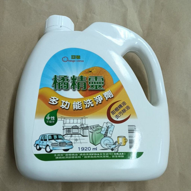 亞積 橘精靈 多功能洗淨劑 1920ml 中性不傷手 甜橙精油, 1個