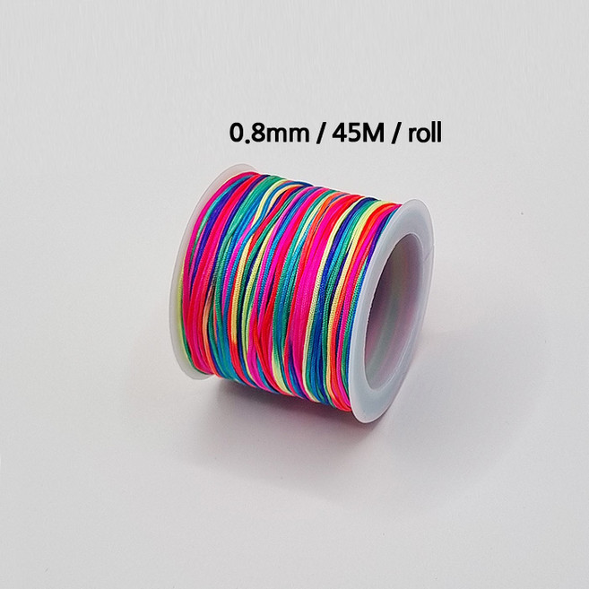 [비즈엔케이] 0.8mm 나일론 매듭실 45M (롤) 판매단위 팔찌 만들기 재료, 1개, 혼합