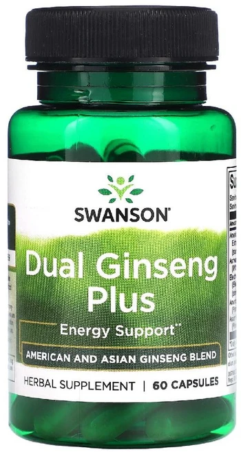 스완슨 듀얼 진생 인삼 플러스 Dual Ginseng Plus 캡슐 60정, 1개 - 쿠팡