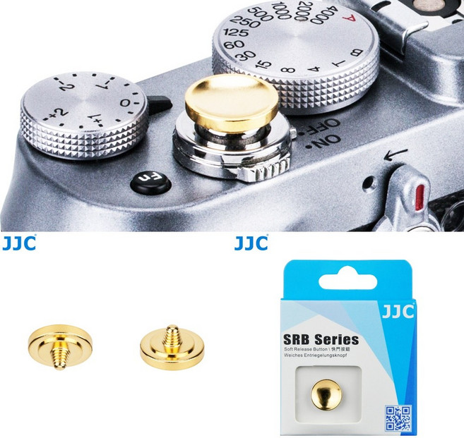 JJC 카메라 소프트버튼 니콘 ZF 후지필름 X-T5 X-E4 X100V 셔터버튼, 1개, 오목 - 골드