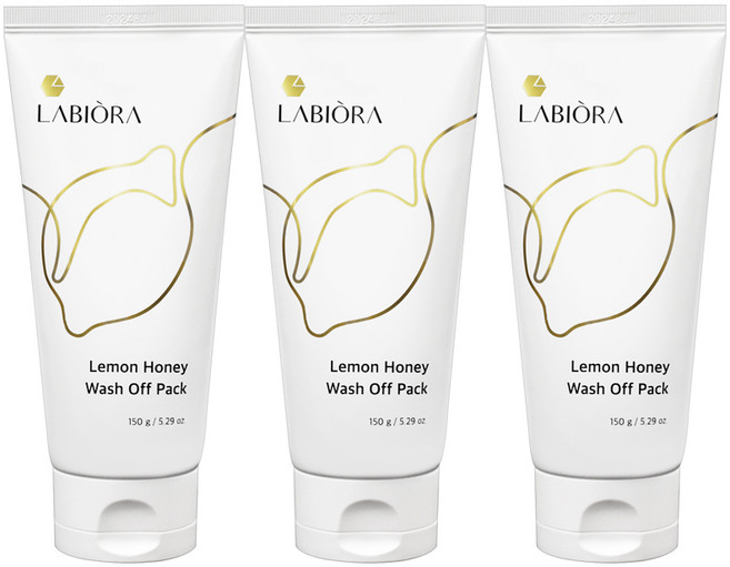 [본사정품] 라비오라 레몬꿀팩 레몬허니 워시오프팩 ++ 맑기 광채 보습 탄력 리프팅 각질 피부결 진정 모공 ++, 1개입, 3개