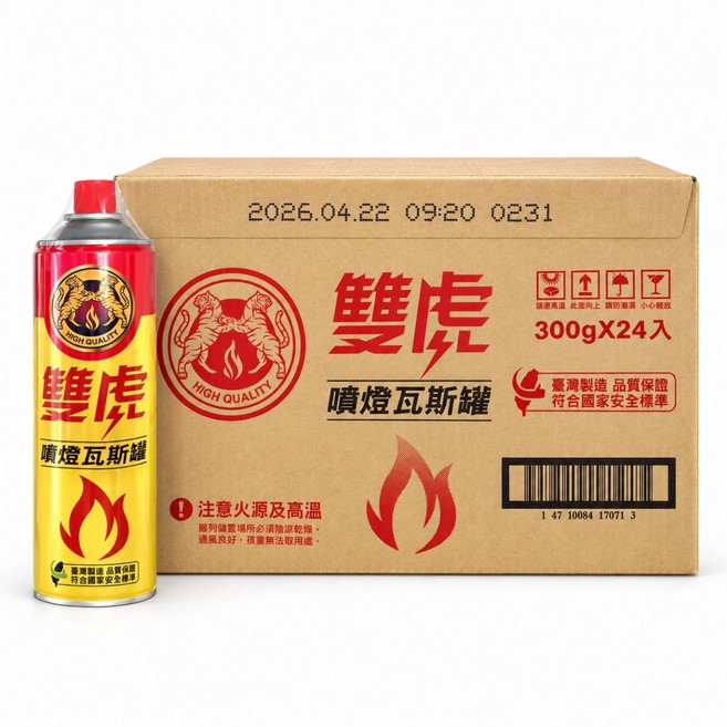 雙虎 噴燈瓦斯罐 300g 24入, 24, 1