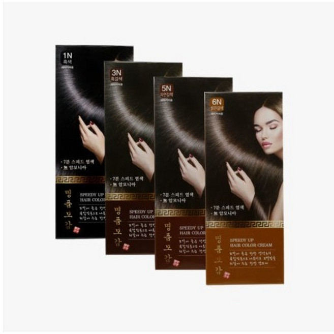 명품보감 염색약, 5개, 1N 흑색