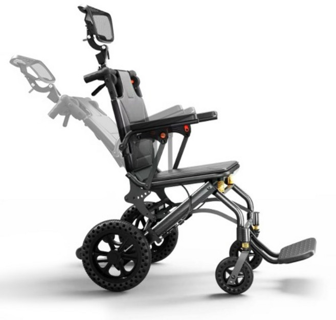 탄탄 여행용휠체어 캐리어형휠체어 틸팅휠체어 등받이조절휠체어 머리받침휠체어 고급휠체어 편리한휠체어 경량휠체어 가벼운휠체어 휠체어 간편한휠체어 이동편한 휠체어 TW7SC, 1개