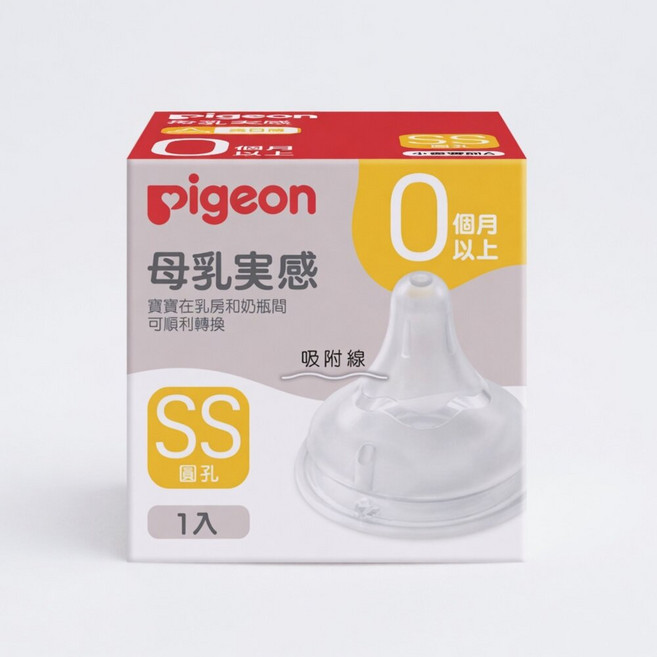 Pigeon 貝親 寬口母乳實感 奶瓶用奶嘴 SS, NA, 1個