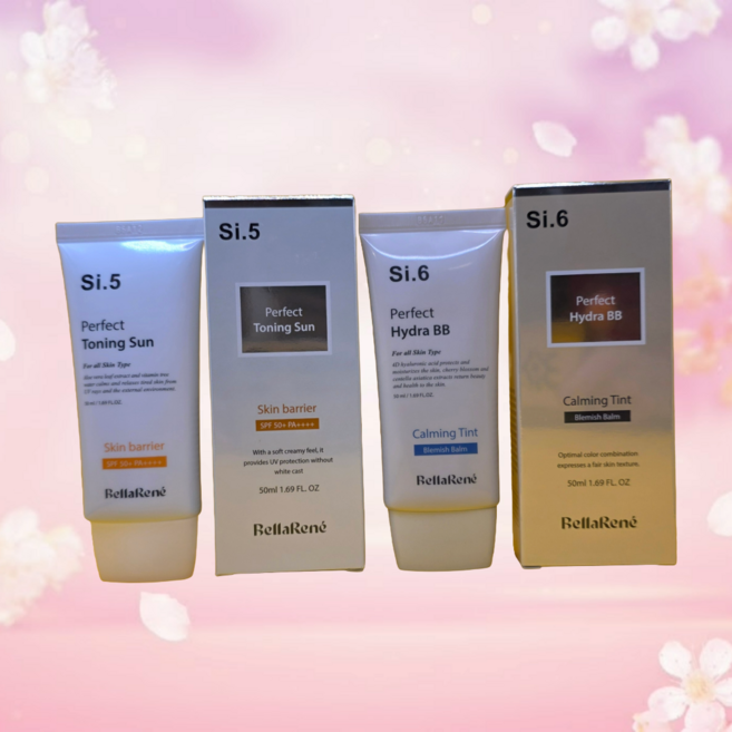 BellaRene B 벨라르니 선크림 비비 2종세트 [05] 퍼펙트 토닝선 [06] 하이드라 비비 BB, 1세트
