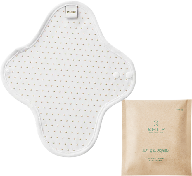 쿠프 프리미엄 유기농 밤부 면생리대 베이지, 1개, 1개입, 소형
