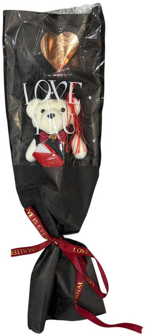 畢業花束 畢業熊 畢業禮物, 黑色, 1個