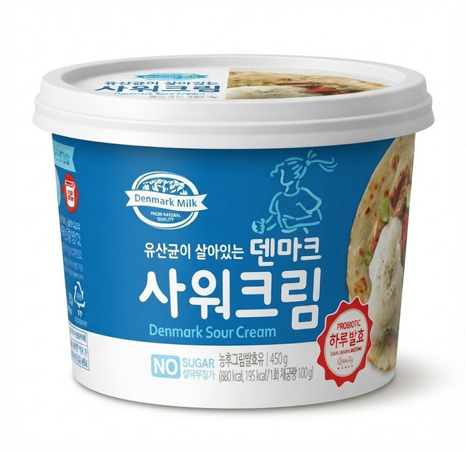 사용하기 간편한 덴마크 사워크림 450g /샤워크림 생크림 베이킹 재료, 1개
