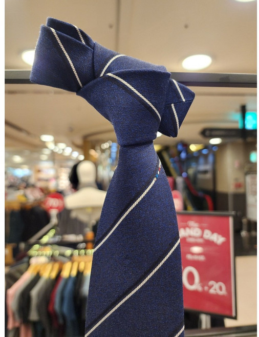 NC불광점 레노마 백화점 이월 F/W ##직장인 추천 ##고퀄리티 원 포인트 스트라이프 큐빅 준 슬림 실크 넥타이 VOFTV5-026-GY NY MT