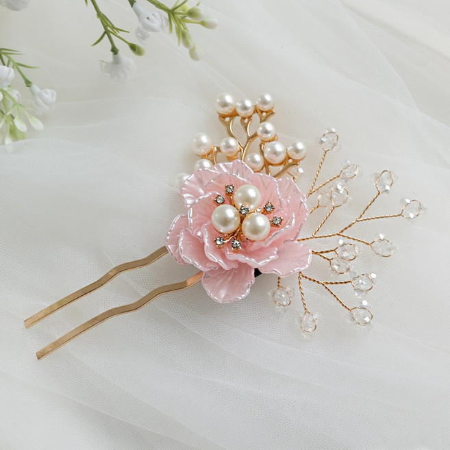 엘블랑꼬 자개큰송이 자개 한복 뒤꽂이 혼주 올림머리 헤어핀 한복머리장식