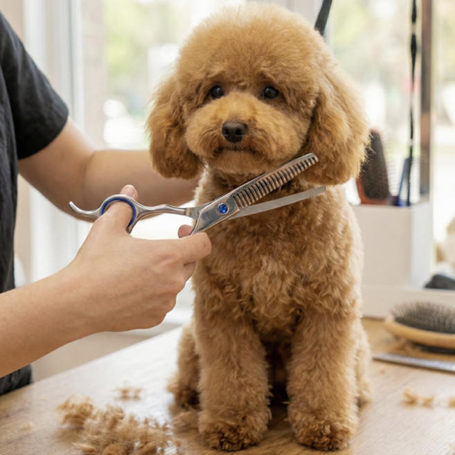 웨이백홈 강아지 요술 커브 미용가위 숱가위, 1개, 70%절삭